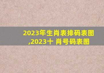 2023年生肖表排码表图,2023十 肖号码表图